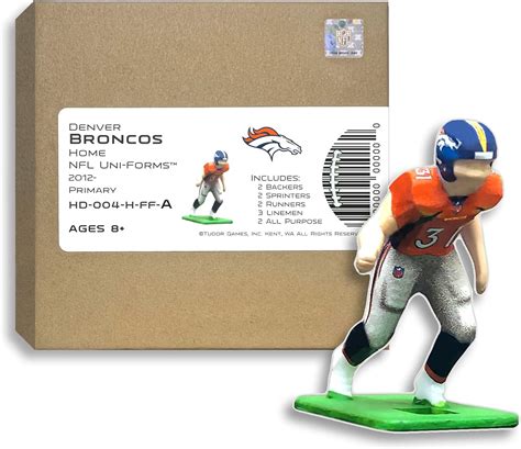 denver broncos electric football players in a box tudor games|11pc lot/set vintage Tudor Denver Broncos NFL electric football .